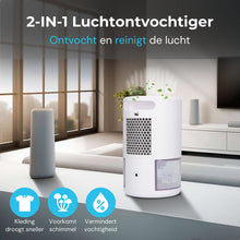 AIRBAN® Extreem stille Luchtontvochtiger met Slaap Modus - Perfecte Condensdroger voor badkamers - Slaapkamers - Caravans - Ontvochtigd 350ml per dag - 2-in-1 Luchtreiniger & Dehumidifier