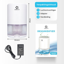 AIRBAN® Extreem stille Luchtontvochtiger met Slaap Modus - Perfecte Condensdroger voor badkamers - Slaapkamers - Caravans - Ontvochtigd 350ml per dag - 2-in-1 Luchtreiniger & Dehumidifier