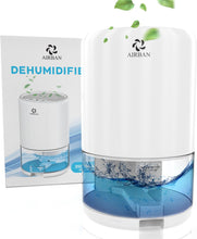 AIRBAN® Extreem stille Luchtontvochtiger met Slaap Modus - Perfecte Condensdroger voor badkamers - Slaapkamers - Caravans - Ontvochtigd 350ml per dag - 2-in-1 Luchtreiniger & Dehumidifier
