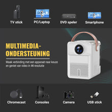 Draagbare Mini Beamer - 1280×720 - USB - HDMI - Streamen Vanaf Je Telefoon Met WiFi - Mini Beamer Smartphone - Mini Projector Smartphone