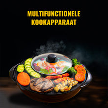 SEZGoods 2-in-1 Chinese Hotpot & Koreaanse BBQ - Inclusief Hotpot Kruiden - Partypan - Roestvrij staal