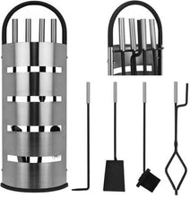 Luxe Haardset - 4 Delig - Zilver - Openhaard Set - Haardstel - Haardset Voor Houtkachel - Vuurpook - Bezem - Pook - Schep
