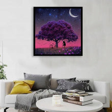 Diamond Painting - The Girl Under the Purple Tree - 30x30cm - Full Package - Round Stones - Mosaic Package Adults