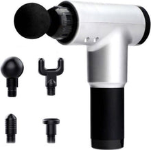 Multifunctionele Massagegun - Incl. 4 opzetstukken - Grijs - Massage pistool - Theragun - Hypervolt - Massage