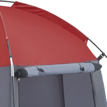 Luxury Shower Tent - Gray/Red - 110x110x190 (lxwxh) - Shed tent Camping - Changing tent - Water resistant - Foldable - Incl. Storage bag