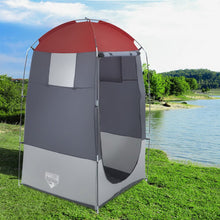 Luxury Shower Tent - Gray/Red - 110x110x190 (lxwxh) - Shed tent Camping - Changing tent - Water resistant - Foldable - Incl. Storage bag