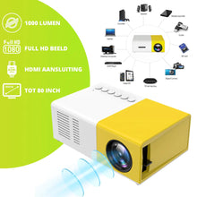 Universele J9 Mini Beamer - 1280×800 - USB - HDMI - 1000 Lumen - Mini Beamer Smartphone - Mini Projector Smartphone