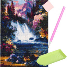 Diamond Painting - Waterval - 30x40cm - Volledig Pakket - Ronde Steentjes - Mozaiek Pakket Volwassenen
