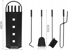 Luxury Fireplace Set - 4 Piece - Black - Fireplace Set - Fireplace Set - Fireplace Set for Wood Stove - Fire Poker - Broom - Poker - Shovel