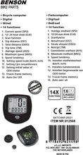 Multifunctionele Fietscomputer - Fiets Snelheidsmeter - 14 functies - Kilometerteller voor Fiets of Motor - Waterdicht - Dag & Nachtmodus - Zwart