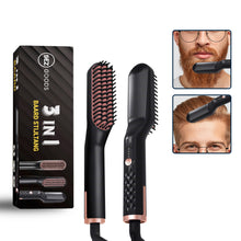 Luxe Baard Stijltang - Baard Borstel - Baardstyler - Mini Stijltang Voor Kort Haar - Hot Comb - Haarverzorging - Voor Dun en Dik Haar