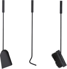 Luxe Haardset - 3 Delig - Zwart - Openhaard Set - Haardstel - Haardset Voor Houtkachel - Vuurpook - Bezem - Pook - Schep