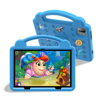Sez Goods Kinder-Tablet – 64 GB – 10 Zoll – inkl. Hülle, Displayschutzfolie, Ohrstöpsel – Kinder-Tablet – Android 12.0 – Kinder-Tablet ab 3 Jahren – Blau