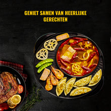 SEZGoods 2-in-1 Chinese Hotpot & Koreaanse BBQ - Inclusief Hotpot Kruiden - Partypan - Roestvrij staal