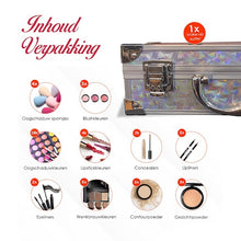 Luxuriöser Make-up-Koffer 56-teilig – Silber – Make-up-Koffer mit Inhalt – Make-up-Koffer Mädchen – Make-up-Koffer Kinder – Make-up-Set für Mädchen