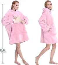 Snuggle Hoodie - Snuggie - Fleece Deken Met Mouwen - Roze - Tv-deken met mouwen - 113 x 74 cm - Plaid - Warmtedeken - Knuffeldeken