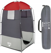 Luxus-Duschzelt - Grau/Rot - 110x110x190 (LxBxH) - Schuppenzelt Camping - Umkleidezelt - Wasserbeständig - Faltbar - Inkl. Aufbewahrungstasche 
