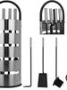 Luxe Haardset - 4 Delig - Zilver - Openhaard Set - Haardstel - Haardset Voor Houtkachel - Vuurpook - Bezem - Pook - Schep