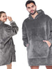 Snuggle Hoodie - Snuggie - Fleece Blanket With Sleeves - Gray - TV Blanket with Sleeves - 113 x 74 cm - Plaid - Warming Blanket - Cuddle Blanket 