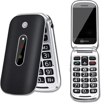 Seniorentelefon mit großen Tasten – Senioren-GSM – Klapptelefon mit Simlock kostenlos – SOS-Taste – Prepaid-Telefon mit SIM-Karte – Senioren-Handy 