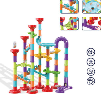 Marble Run Pipeline Toys Set - 113 Delig - Inclusief 30 Knikkers - Marble Rush - Knikkerbaan - Leuk als Cadeau