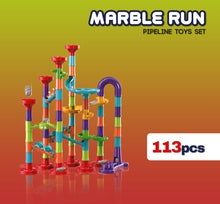 Marble Run Pipeline Toys Set - 113 Delig - Inclusief 30 Knikkers - Marble Rush - Knikkerbaan - Leuk als Cadeau