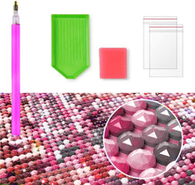 Diamantgemälde – Romantischer Baum auf dem Wasser – 30 x 40 cm – Komplettpaket – Runde Steine ​​– Mosaikpaket Erwachsene 