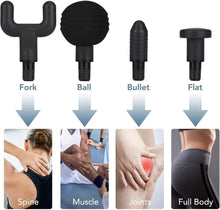 Multifunctionele Massagegun - Incl. 4 opzetstukken - Grijs - Massage pistool - Theragun - Hypervolt - Massage