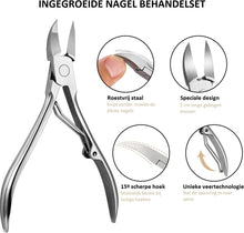 Professionelles Pediküre-Set mit Nagelknipser und Nagelknipser für eingewachsene Zehennägel – 6-teilig – Nagelklammern für eingewachsene Nägel – Zehennagel-Korrektor – Bokkenpootje-Nägel 