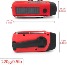 Rotes Notfunkgerät - Notfunkgerät zum Aufziehen - Notfallpaket - Notration - Dynamoradio 