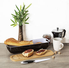 Luxe Ontbijtkoek Bewaardoos Met Snijplank En Mes - Zwart - Met Bamboe deksel - Brooddoos - Ontbijtkoek Vershouddoos