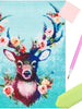 Diamond Painting - Deer With Flowers - 30x40cm - Full Package - Round Stones - Mosaic Package Adults 