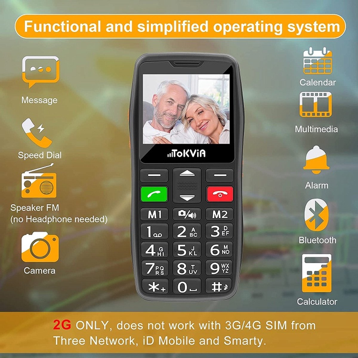 Senioren Telefoon Grote Toetsen - Senioren GSM - SOS knop - Prepaid Te ...