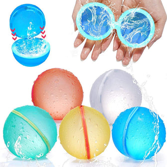 Reusable Water Balloons - 6 pieces - Includes Storage Bag - Balloons Self-closing - Water Balloons - Water Ball 