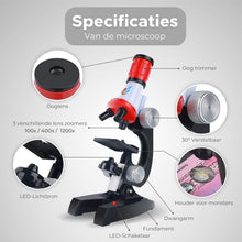 Microscoop met accessoires - Inclusief 12 Extra Slides - Kindermicroscoop 100X-900X - Microscoop voor kinderen - Educatief Speelgoed - Kinder Microscoop - Microscope - Telescope - Leuk Als Cadeau