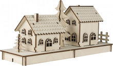 Miniatur-Bausatz für Erwachsene – 2 Häuser – 52 Teile – 31,7 x 9,4 x 14 – Bausätze für Erwachsene – Miniatur-Häuser-Bausatz – Miniatur-DIY 