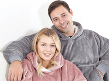 Snuggle Hoodie - Snuggie - Fleece Deken Met Mouwen - Grijs - Tv-deken met mouwen - 113 x 74 cm - Plaid - Warmtedeken - Knuffeldeken