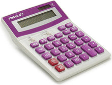 Taschenrechner groß – großes Display – violett – 12 Ziffern – Taschenrechner groß – Tischrechner – Schule, Zuhause und Büro 