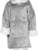 Oodie Kids - Fleece Blanket - Plaid With Sleeves - Hoodie Blanket Blanket - Snuggie - Kids - Gray 