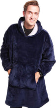 Snuggle Hoodie - Snuggie - Fleece Deken Met Mouwen - Blauw - Tv-deken met mouwen - 113 x 74 cm - Plaid - Warmtedeken - Knuffeldeken
