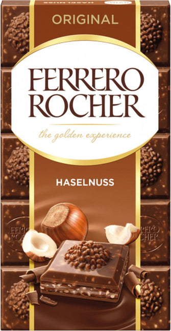 4 Pieces Ferrero Rocher Bars Original - 4x 90 Grams - Hazelnut - Chocolate Bar