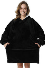 Snuggle Hoodie - Snuggie - Fleece Deken Met Mouwen - Zwart - Tv-deken met mouwen - 113 x 74 cm - Plaid - Warmtedeken - Knuffeldeken